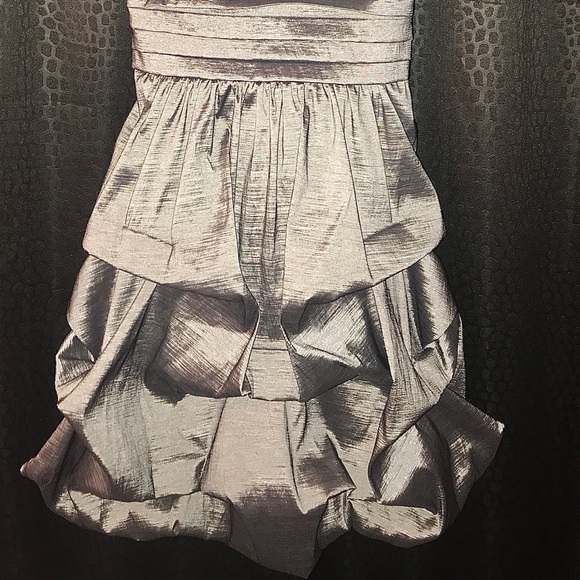 Plus Size Short Grey Homecoming/Prom Dress - Picture 2 of 5